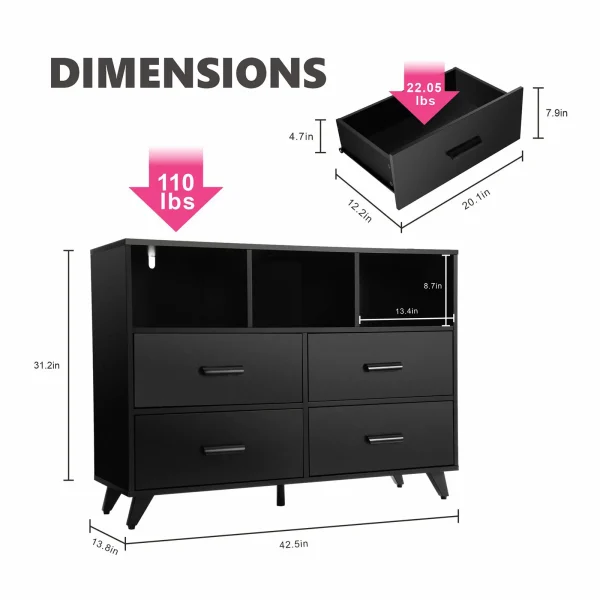 REDLIFE 4 Drawer Dresser